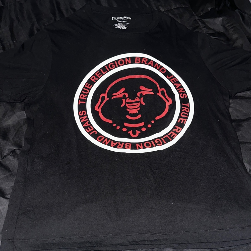 True Religion Black Tee with Red Graphic